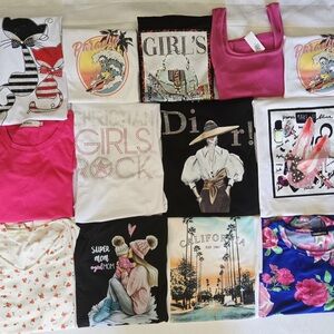 Wholesale Lot 13 Womens Clothing Graphic T-Shirts, blouses, Mix Size